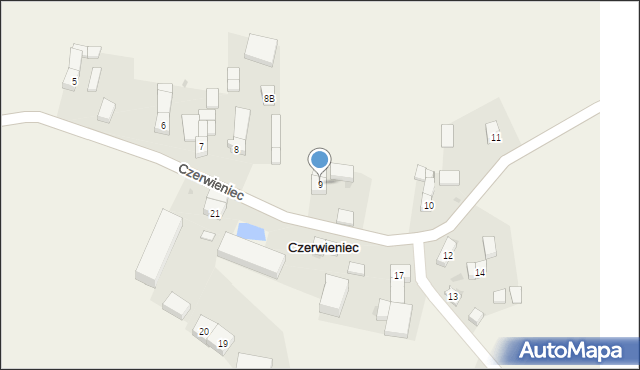 Czerwieniec, Czerwieniec, 9, mapa Czerwieniec