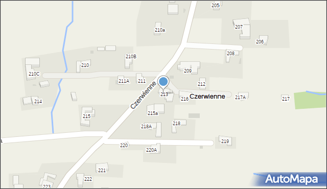 Czerwienne, Czerwienne, 213, mapa Czerwienne