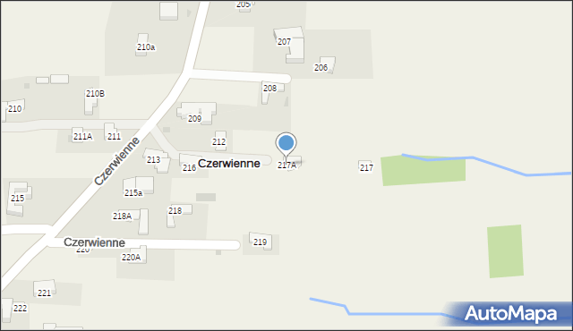Czerwienne, Czerwienne, 217A, mapa Czerwienne