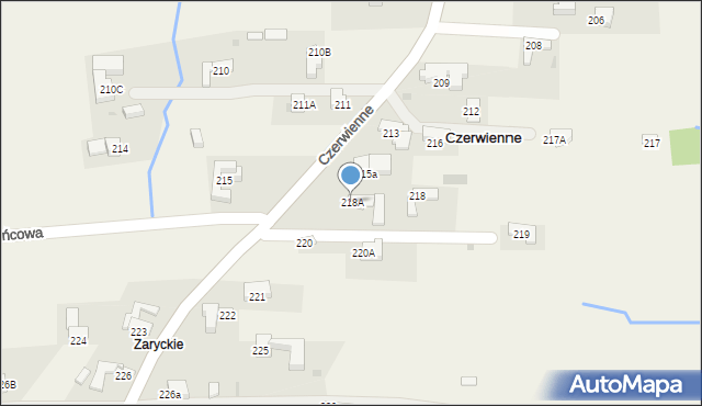 Czerwienne, Czerwienne, 218A, mapa Czerwienne