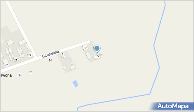 Czerwona, Czerwona, 32a, mapa Czerwona