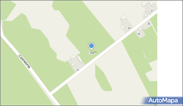 Czerwona, Czerwona, 33a, mapa Czerwona