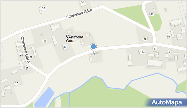 Czerwona Góra, Czerwona Góra, 13, mapa Czerwona Góra