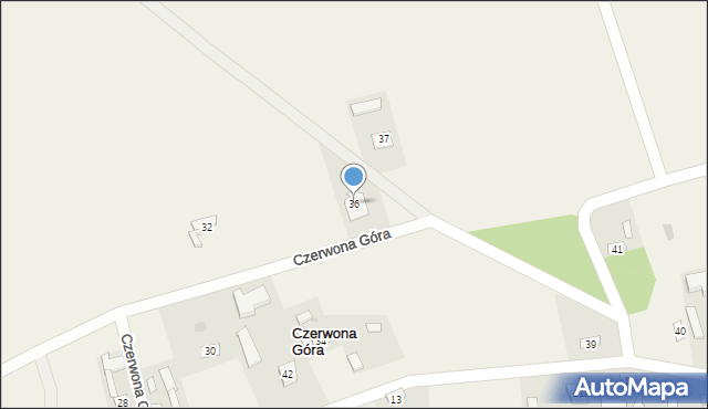 Czerwona Góra, Czerwona Góra, 36, mapa Czerwona Góra