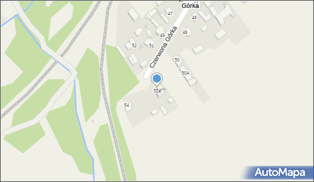 Czerwona Górka, Czerwona Górka, 52a, mapa Czerwona Górka