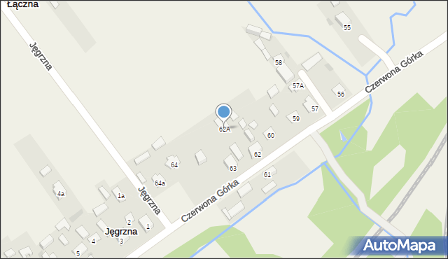 Czerwona Górka, Czerwona Górka, 62A, mapa Czerwona Górka