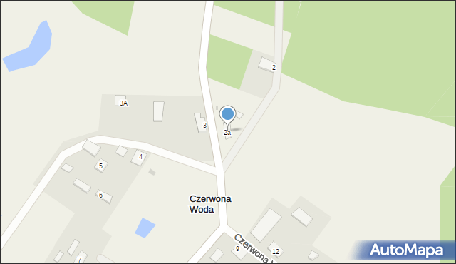 Czerwona Woda, Czerwona Woda, 2a, mapa Czerwona Woda