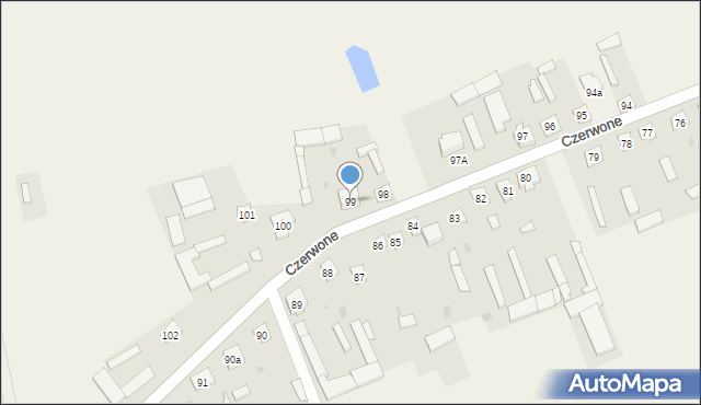 Czerwone, Czerwone, 99, mapa Czerwone