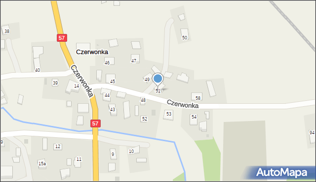 Czerwonka, Czerwonka, 51, mapa Czerwonka