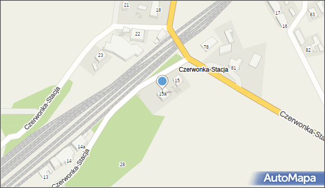 Czerwonka, Czerwonka-Stacja, 15a, mapa Czerwonka