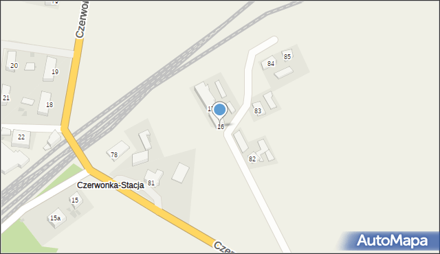 Czerwonka, Czerwonka-Stacja, 16, mapa Czerwonka
