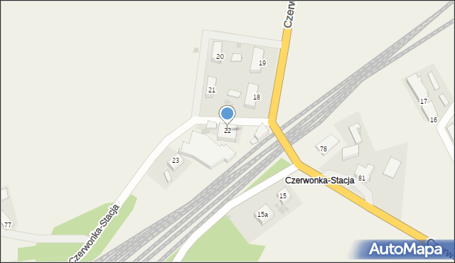 Czerwonka, Czerwonka-Stacja, 22, mapa Czerwonka