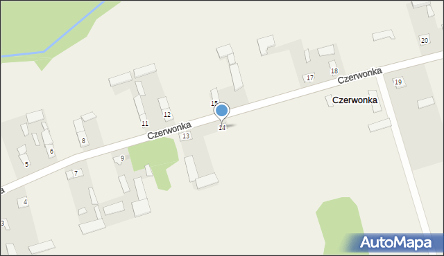 Czerwonka, Czerwonka, 14, mapa Czerwonka