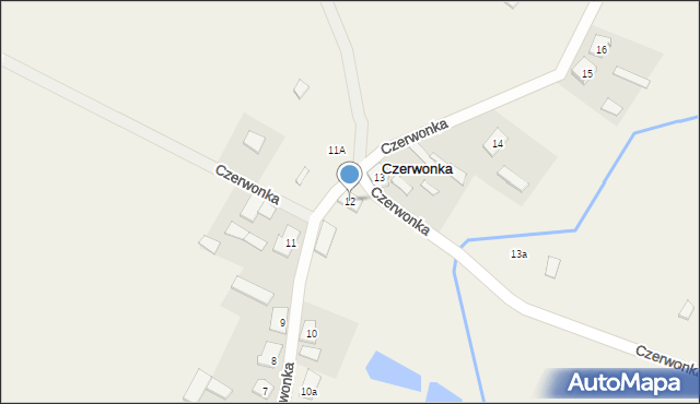 Czerwonka, Czerwonka, 12, mapa Czerwonka