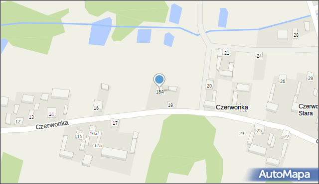 Czerwonka, Czerwonka, 18A, mapa Czerwonka