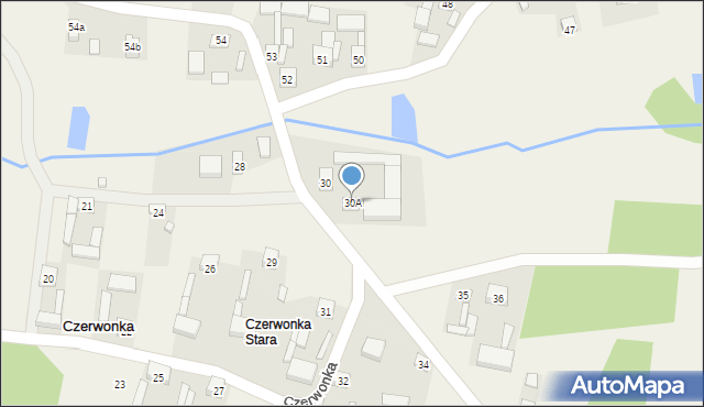 Czerwonka, Czerwonka, 30A, mapa Czerwonka