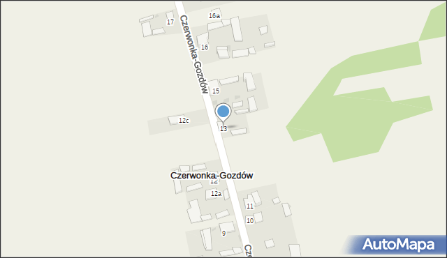 Czerwonka-Gozdów, Czerwonka-Gozdów, 13, mapa Czerwonka-Gozdów