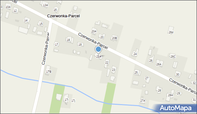 Czerwonka-Parcel, Czerwonka-Parcel, 21A, mapa Czerwonka-Parcel