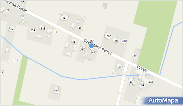 Czerwonka-Parcel, Czerwonka-Parcel, 37, mapa Czerwonka-Parcel