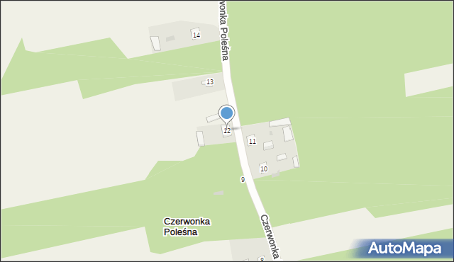 Czerwonka Poleśna, Czerwonka Poleśna, 12, mapa Czerwonka Poleśna