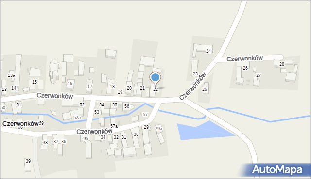 Czerwonków, Czerwonków, 22, mapa Czerwonków