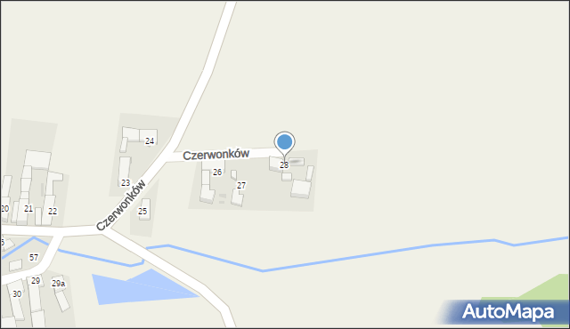 Czerwonków, Czerwonków, 28, mapa Czerwonków