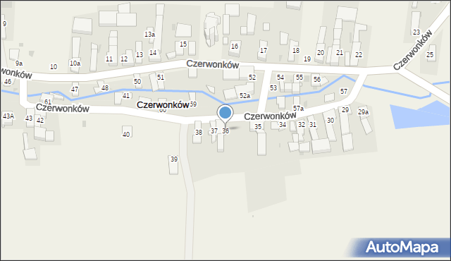 Czerwonków, Czerwonków, 36, mapa Czerwonków