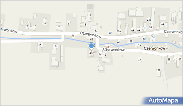 Czerwonków, Czerwonków, 43A, mapa Czerwonków