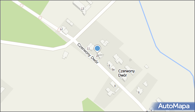 Czerwony Dwór, Czerwony Dwór, 10, mapa Czerwony Dwór