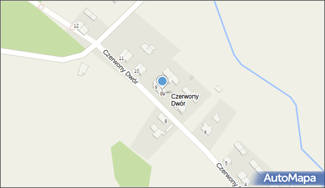 Czerwony Dwór, Czerwony Dwór, 9a, mapa Czerwony Dwór