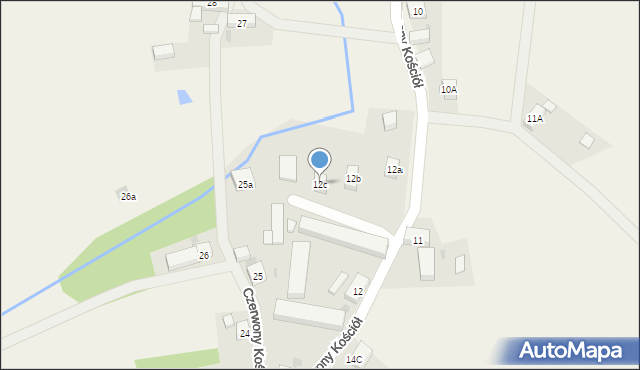 Czerwony Kościół, Czerwony Kościół, 12c, mapa Czerwony Kościół