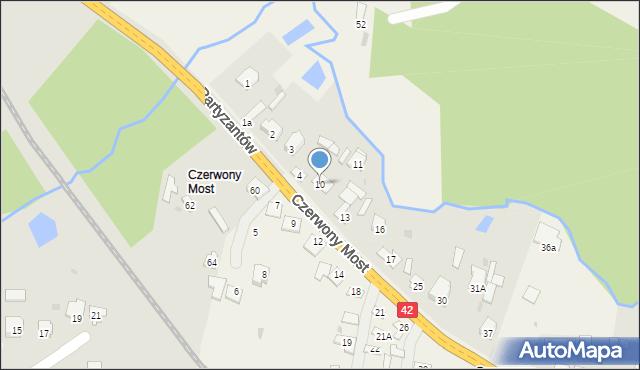 Czerwony Most, Czerwony Most, 10, mapa Czerwony Most