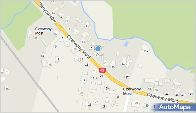 Czerwony Most, Czerwony Most, 17a, mapa Czerwony Most