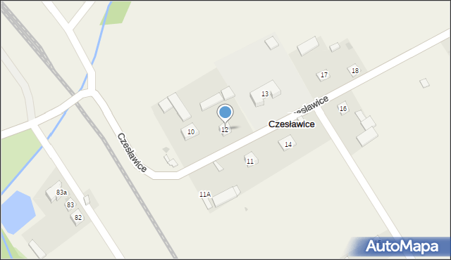 Czesławice, Czesławice, 12, mapa Czesławice