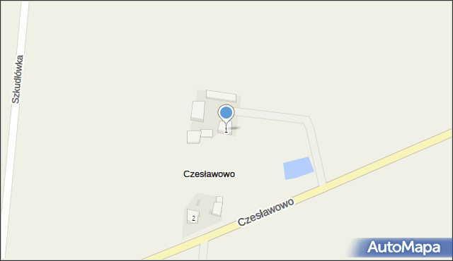 Czesławowo, Czesławowo, 1, mapa Czesławowo