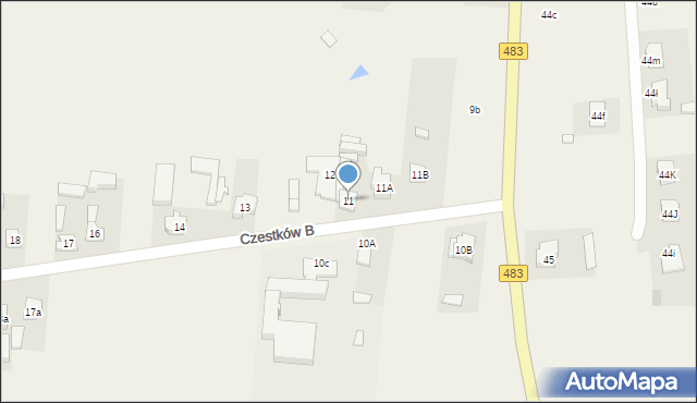 Czestków B, Czestków B, 11, mapa Czestków B