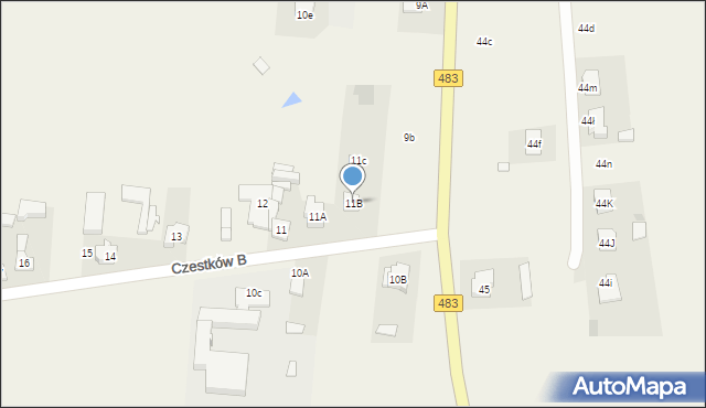 Czestków B, Czestków B, 11B, mapa Czestków B