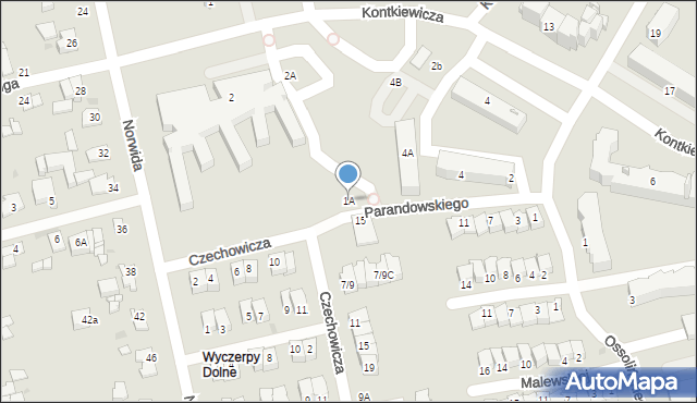 Częstochowa, Czechowicza Józefa, 1A, mapa Częstochowy