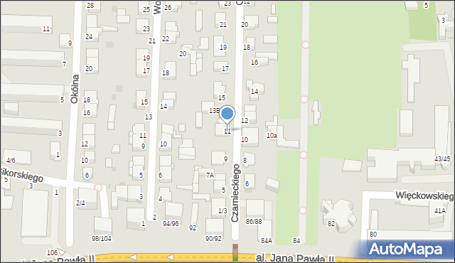 Częstochowa, Czarnieckiego Stefana, hetm., 11, mapa Częstochowy