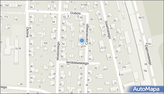 Częstochowa, Czarnieckiego Stefana, hetm., 47, mapa Częstochowy