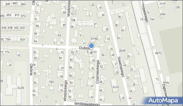 Częstochowa, Czarnieckiego Stefana, hetm., 55, mapa Częstochowy