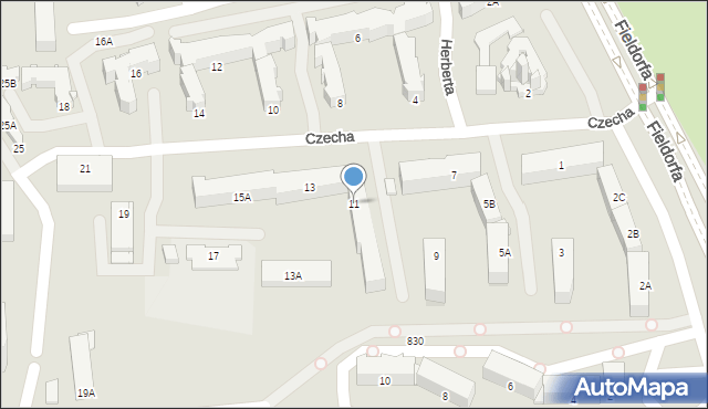 Częstochowa, Czecha Bronisława, 11, mapa Częstochowy