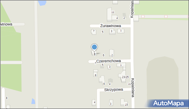 Częstochowa, Czeremchowa, 8, mapa Częstochowy
