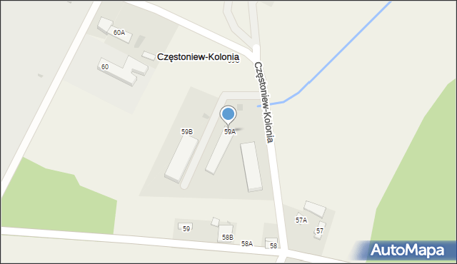 Częstoniew-Kolonia, Częstoniew-Kolonia, 59A, mapa Częstoniew-Kolonia