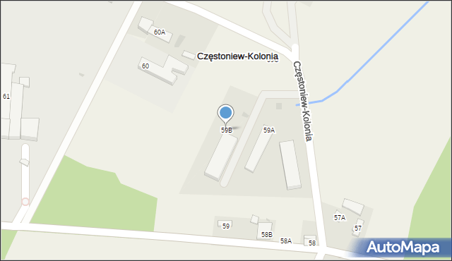 Częstoniew-Kolonia, Częstoniew-Kolonia, 59B, mapa Częstoniew-Kolonia