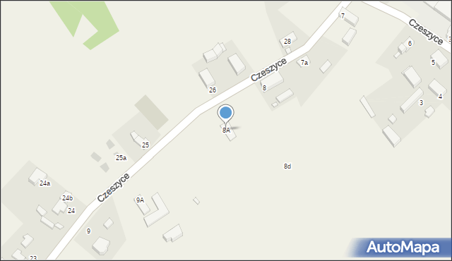 Czeszyce, Czeszyce, 8A, mapa Czeszyce