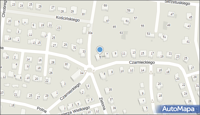 Człuchów, Czarnieckiego Stefana, hetm., 5, mapa Człuchów