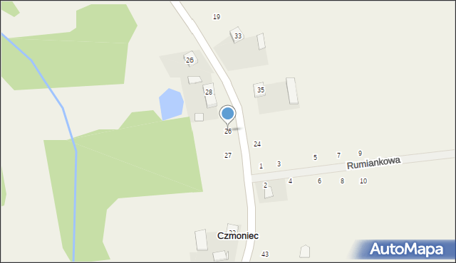 Czmoniec, Czmoniec, 26, mapa Czmoniec