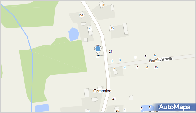 Czmoniec, Czmoniec, 27, mapa Czmoniec