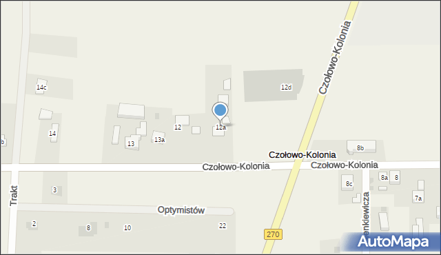 Czołowo-Kolonia, Czołowo-Kolonia, 12a, mapa Czołowo-Kolonia